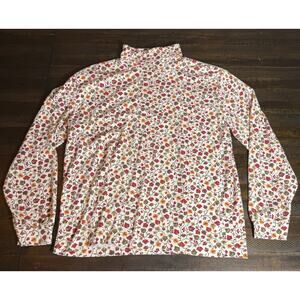 Vintage Classic Elements Fall Autumn Leaves Turtle Neck Size Large